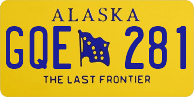 AK license plate GQE281