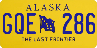 AK license plate GQE286