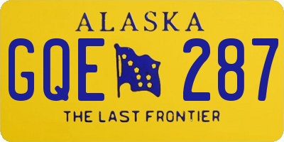 AK license plate GQE287