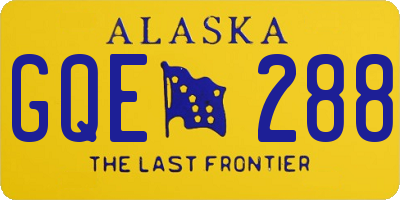 AK license plate GQE288