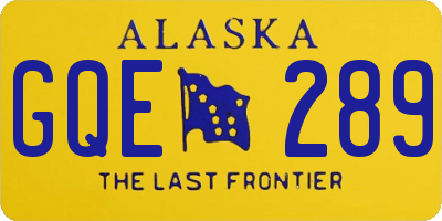 AK license plate GQE289