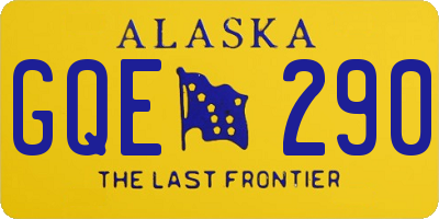 AK license plate GQE290