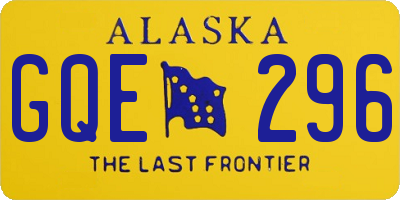 AK license plate GQE296