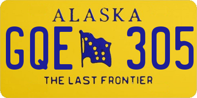 AK license plate GQE305