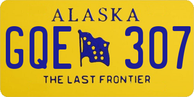 AK license plate GQE307