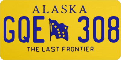 AK license plate GQE308