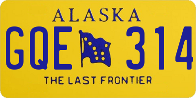 AK license plate GQE314