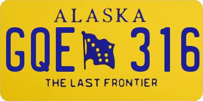 AK license plate GQE316