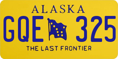 AK license plate GQE325