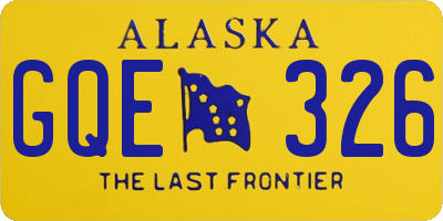 AK license plate GQE326