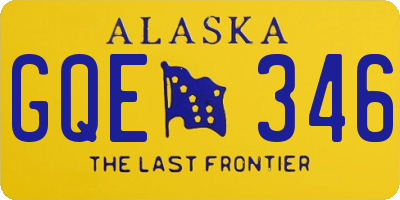 AK license plate GQE346