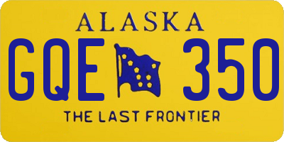 AK license plate GQE350