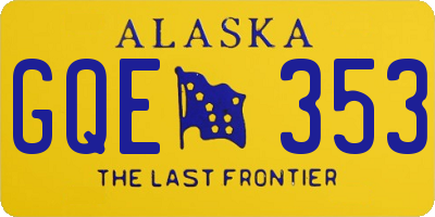 AK license plate GQE353