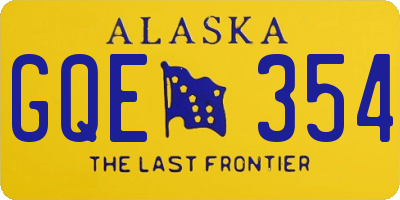 AK license plate GQE354