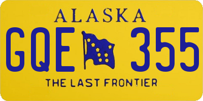 AK license plate GQE355