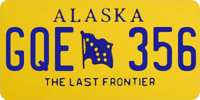 AK license plate GQE356