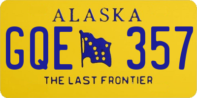 AK license plate GQE357