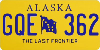 AK license plate GQE362