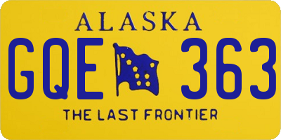 AK license plate GQE363