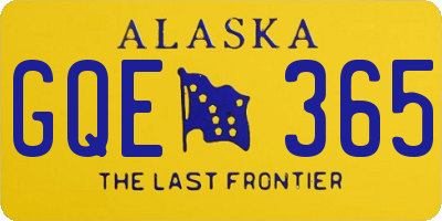 AK license plate GQE365