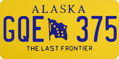 AK license plate GQE375