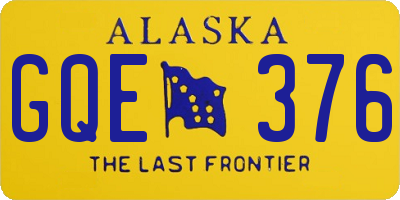 AK license plate GQE376