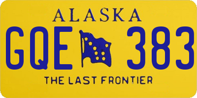 AK license plate GQE383