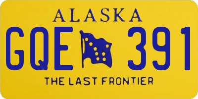AK license plate GQE391