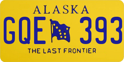 AK license plate GQE393