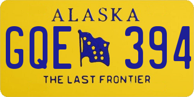 AK license plate GQE394