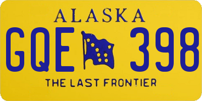 AK license plate GQE398