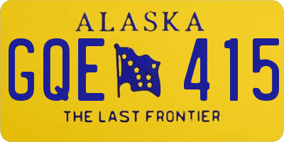 AK license plate GQE415