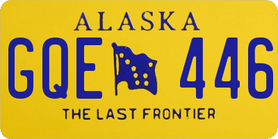 AK license plate GQE446