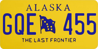 AK license plate GQE455
