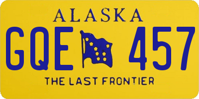 AK license plate GQE457