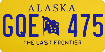 AK license plate GQE475