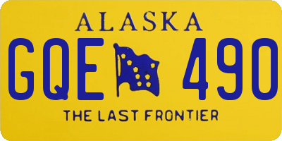 AK license plate GQE490