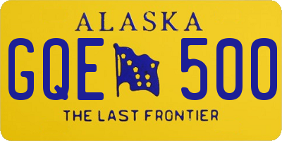 AK license plate GQE500