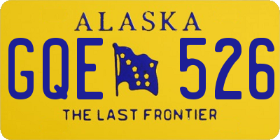 AK license plate GQE526