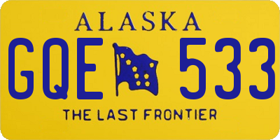 AK license plate GQE533