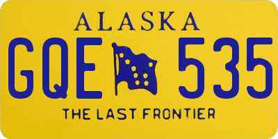 AK license plate GQE535