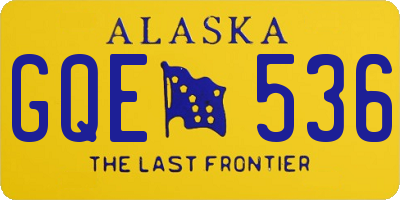 AK license plate GQE536