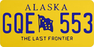 AK license plate GQE553