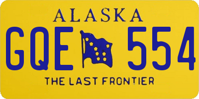 AK license plate GQE554