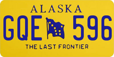 AK license plate GQE596