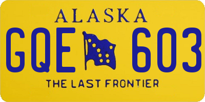 AK license plate GQE603