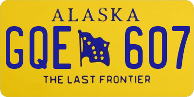 AK license plate GQE607