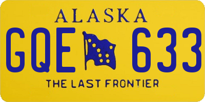 AK license plate GQE633
