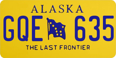 AK license plate GQE635