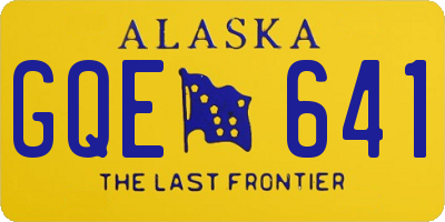 AK license plate GQE641